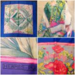 Hermes- A 1989 Giverny silk scarf designed by Laurence Bourthoumieux, a tribute to Claude Monet
