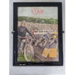 A late 20th century Wills Star cigarettes advertising poster in an earlier WD & HO Wills frame, 50 x