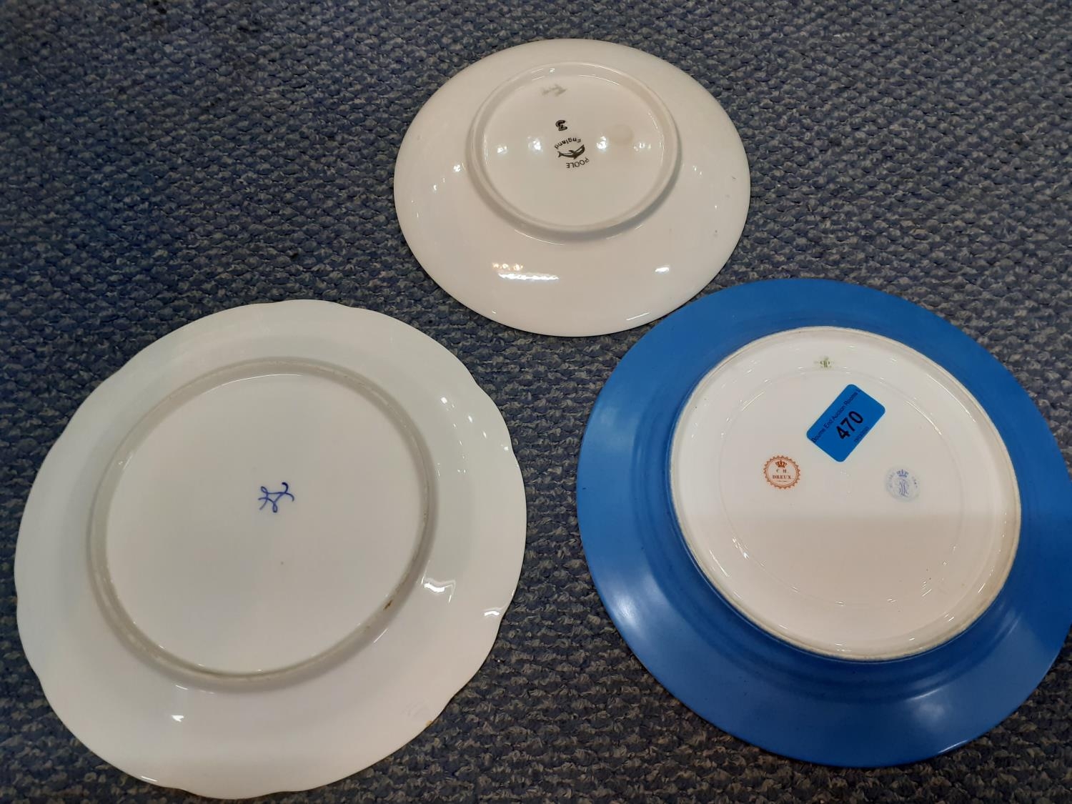 Two Sevres style plates and a Pottery bowl, circa 1970s, Location: 6:3 - Image 2 of 2