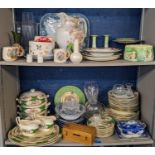 A mixed lot to include Sylvac, Bridgwood part dinner service, glassware and other items to include