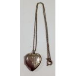 Georg Jenson-a silver engraved locket on chain, 5.58g. Location:Cab