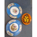 Two Sevres style plates and a Pottery bowl, circa 1970s, Location: 6:3