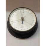 A WWII German Kriegsmarine bulkhead aneroid barometer by Lufft, marked Mb M 221 N/G A/F