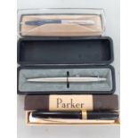 A small group of 20th century Parker pens to include one with a 14ct gold nib, Location: Stairs