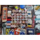 Vintage sewing related items to include Sylko, Coats and other cotton reels, mixed mid to late
