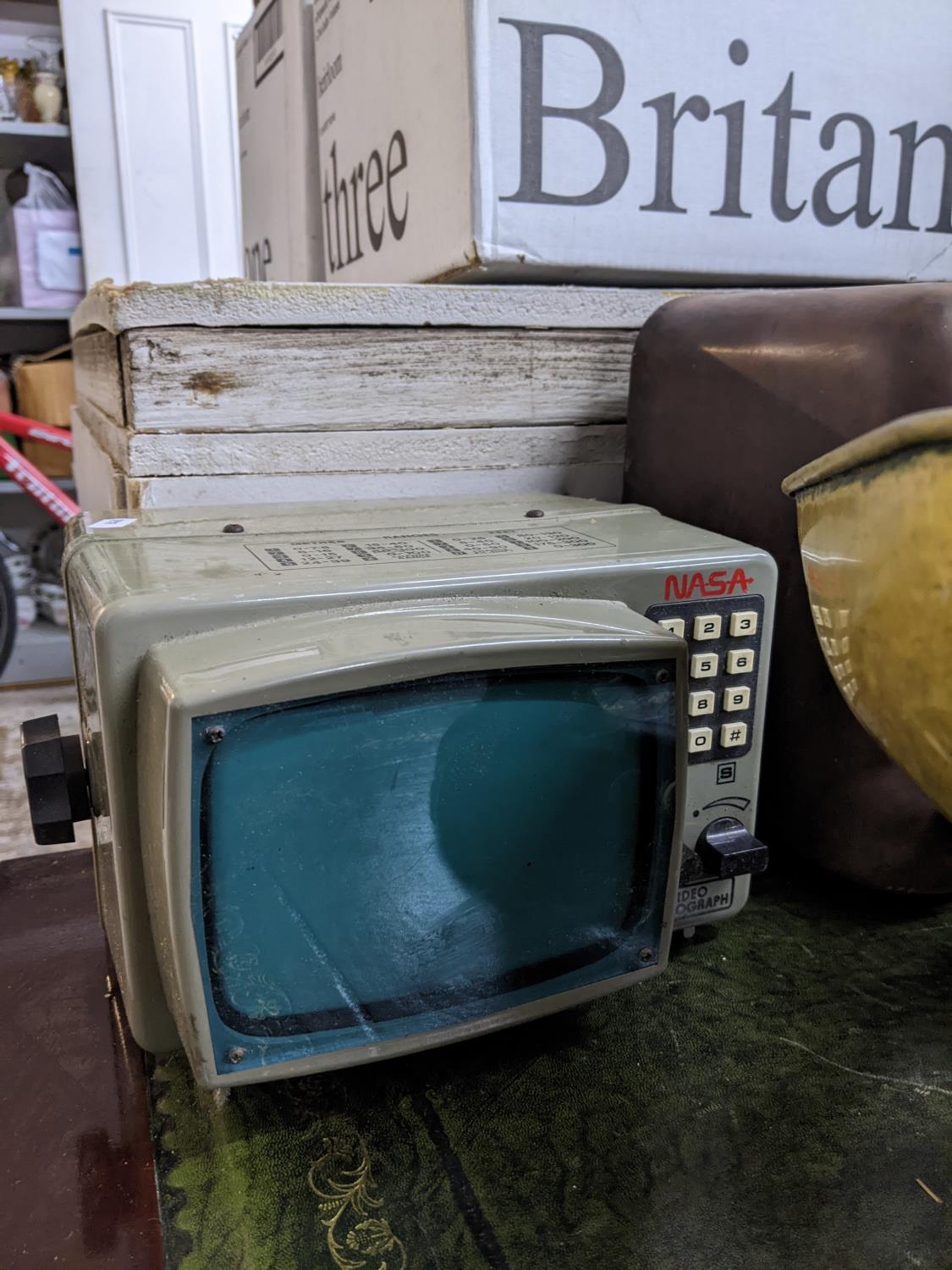 A mixed lot to include a Bakelite cased Bush radio, a NASA video hydrography fish finder monitor, - Image 2 of 5