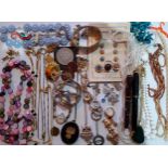 Vintage costume jewellery and collectables, mainly mid to late 20th Century to include 2 Burnham