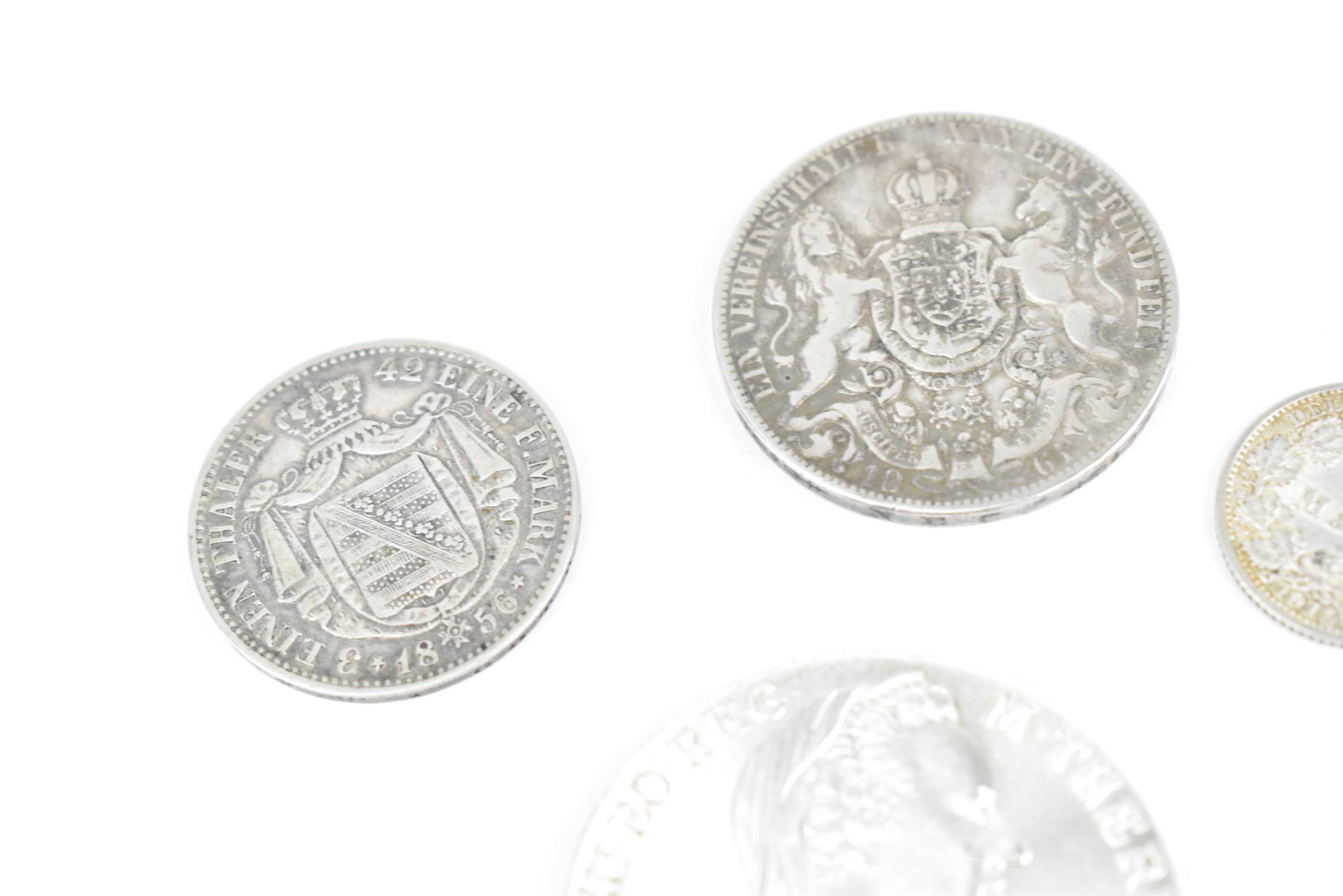 German Empire - A George V of Hanover 1861 Thaler, John I of Saxony 1856 1/3 Thaler, a 1913 1/2 - Image 6 of 7