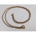 A 9ct gold chain link necklace, 7.1g Location: