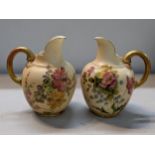 A pair of Royal Worcester blush ivory jugs numbered 1094, 10.5cm h Location: