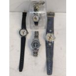 Three Walt Disney Mickey Mouse watches, two signed Bradley, together with a Lucerne date watch