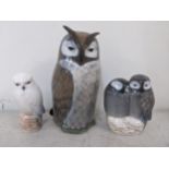 Three Royal Copenhagen ornaments to include an owl, numbered 2999 Location: