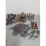 Painted lead soldiers and horses to include The Boer and Napoleonic Wars together with accessories
