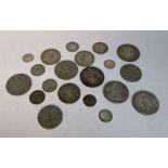 A collection of British silver coinage to include a George III 1817, half crown, together with