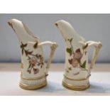 A pair of Royal Worcester blush ivory porcelain jugs numbered 1116 Location: