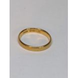 A 22ct gold wedding band, total weight A/F 3.8g Location: