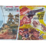 Vintage Western cinema posters and others to include Old Gringo starring Jane Fonda and Gregory Peck
