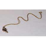 A 9ct gold necklace inset with 14 diamonds and three sapphires, total weight 4.9g Location: