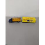 Dinky Toys no 417 Leyland Comet lorry comprising violet blue cab chassis and a yellow back with blue