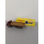 Dinky Toys No 408 Big Bedford lorry, maroon cab and chassis, light tan back with cream hubs
