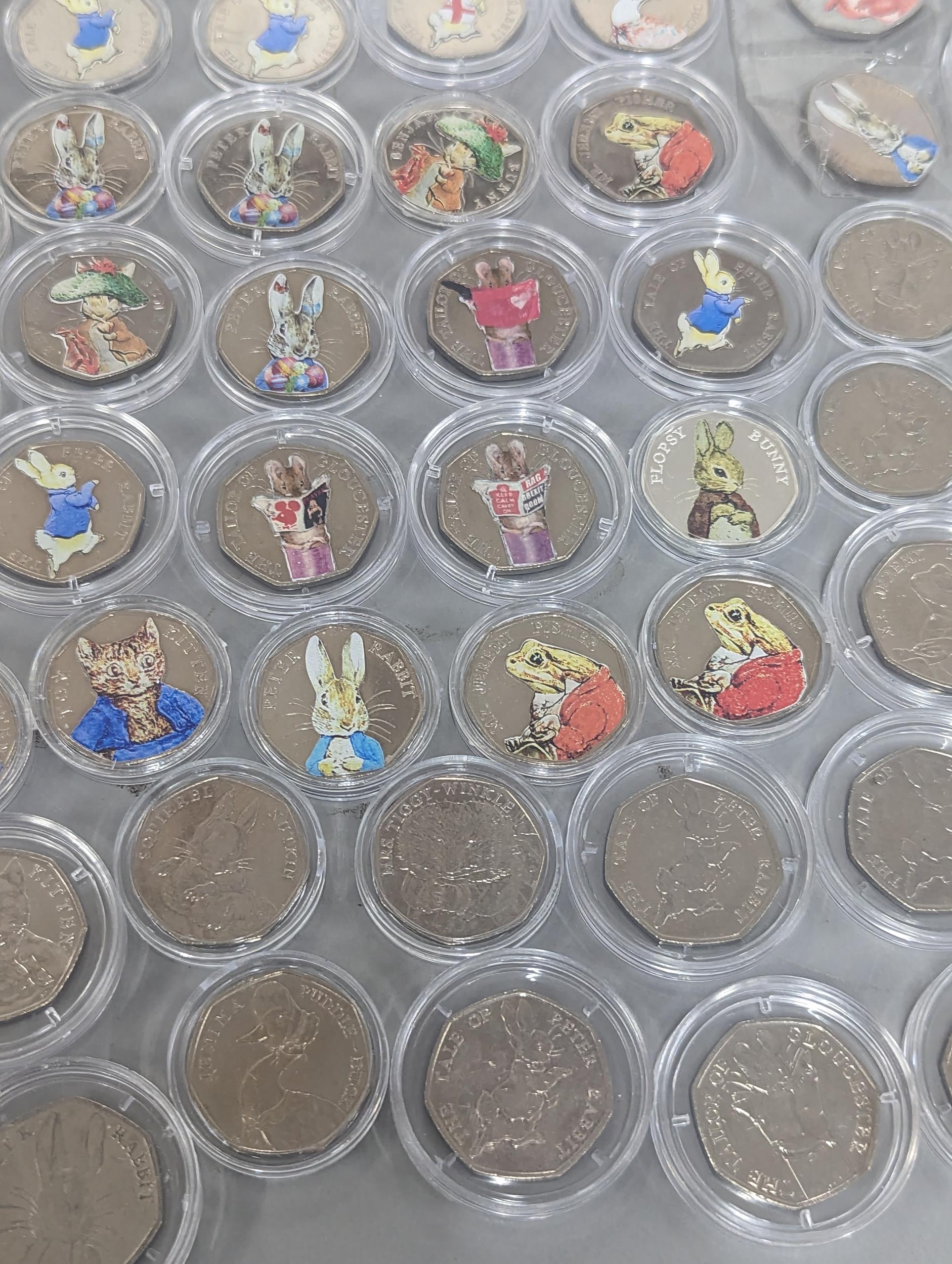 A collection of Beatrix Potter 50p's, approx 85 to include Amelia Puddle Duck, Peter Rabbit and - Image 6 of 10
