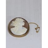 A Cameo brooch in a 9ct gold frame Location: