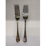 A pair of early 19th century silver forks, hallmarked London 1816, 132.7g Location: