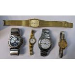 Three gents wristwatches to include Citizen and two ladies watches Location: