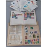 Two stamp albums and contents to include GB and France and a quantity of 1970's first day covers and
