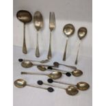 Mixed silver to include coffee bean spoons and others, 173.2g Location: