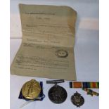 First world war medals to include 1914, 1918 British war medals and the Victory medal, inscribed