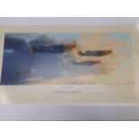 Robert Taylor - Dawn Eagles Rising, a signed print of a 1940's BF109E aircraft over Northern France,