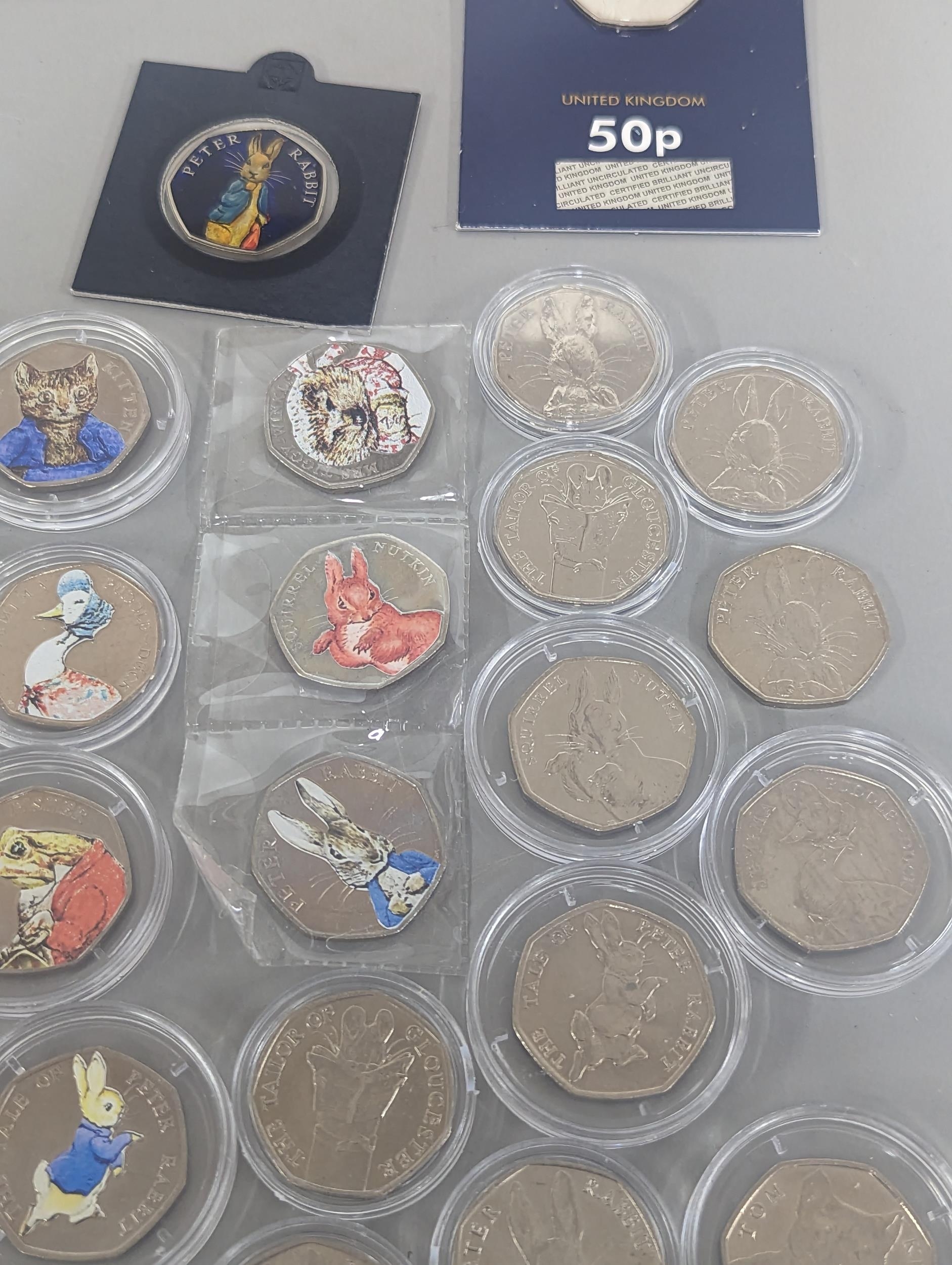 A collection of Beatrix Potter 50p's, approx 85 to include Amelia Puddle Duck, Peter Rabbit and - Image 4 of 10