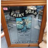 A reproduction Fairy Soap mirror, pine framed, 67cm x 53cm Location: