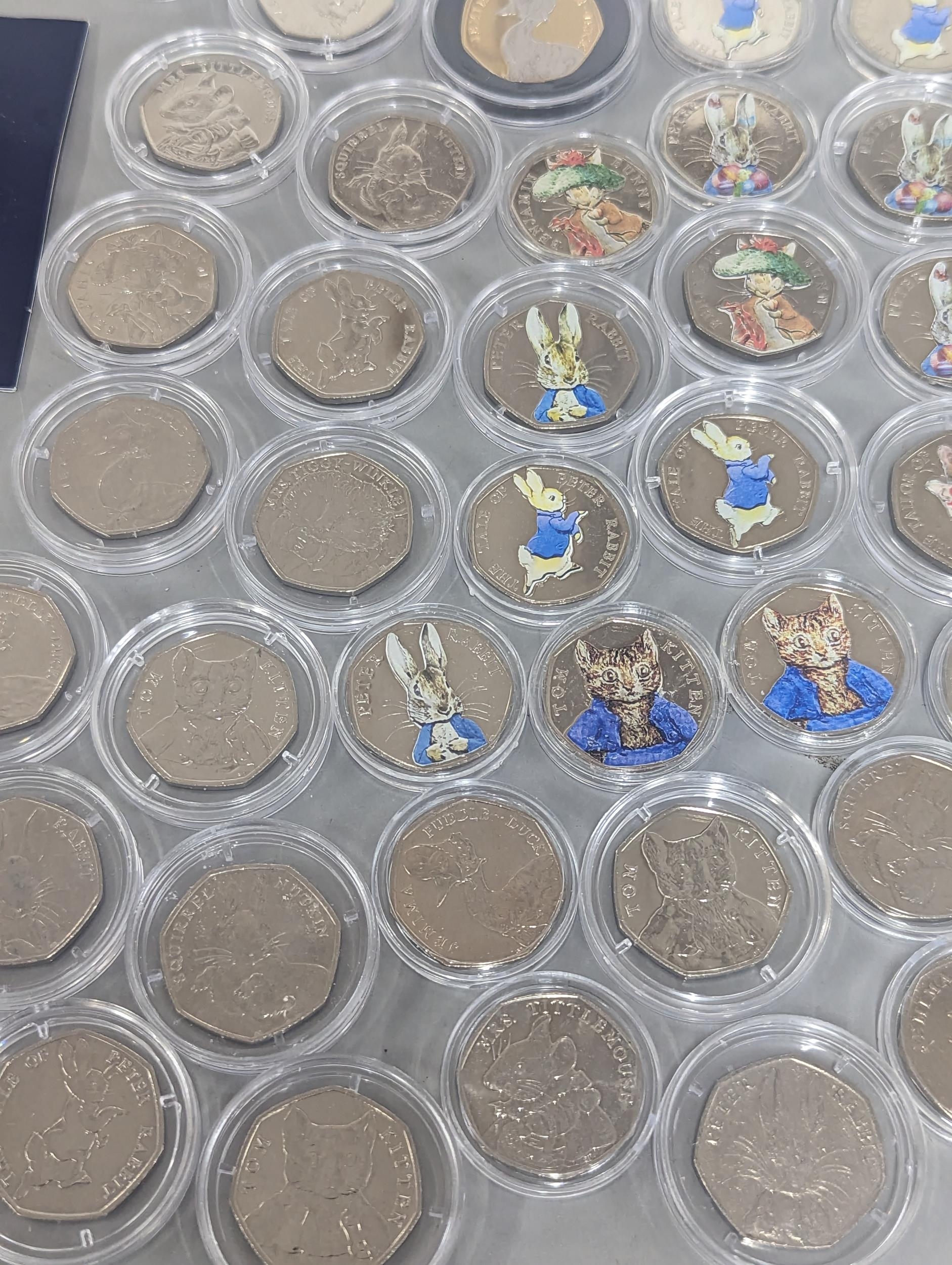 A collection of Beatrix Potter 50p's, approx 85 to include Amelia Puddle Duck, Peter Rabbit and - Image 7 of 10