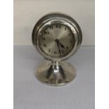 A silver cased H.A.C. pedestal clock, hallmarked Birmingham 1925 Location: