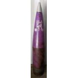 A large artillery shell marked 155mm FH70 INERT HES TS569, 84.5h, Location: