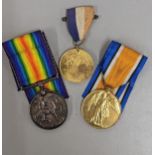 WWI medals to include a 1914-1918 British Defence Medal and Victory Medal awarded to 133535 Pte. C