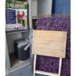 Camping and outdoor accessories to include a boxed aquaroll, a festival chair, a cool box and a four