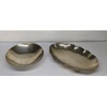 A silver footed dish together with a silver pin dish, total weight 235.4g Location: