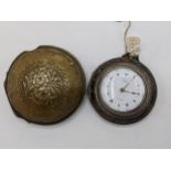 An early 19th century tortoise shell and silver cased pocket watch, designed for the Turkish market,