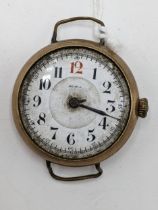 An early 20th century Rolex, gents, manual wind, gold plated, wristwatch, having a white enamel dial