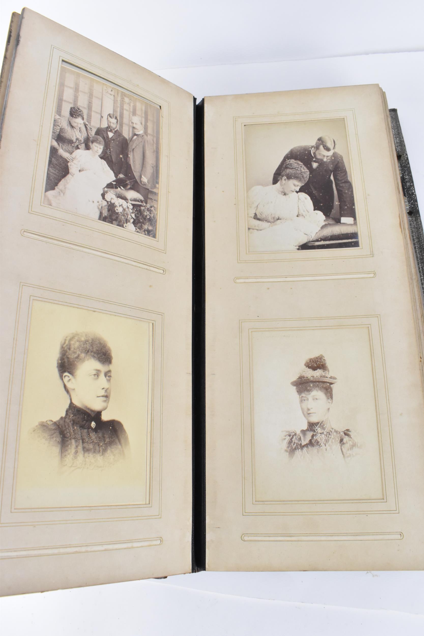 Royal Interest- A late Victorian leather bound photograph album, presented to Mrs A.D. Harkness by - Image 4 of 11