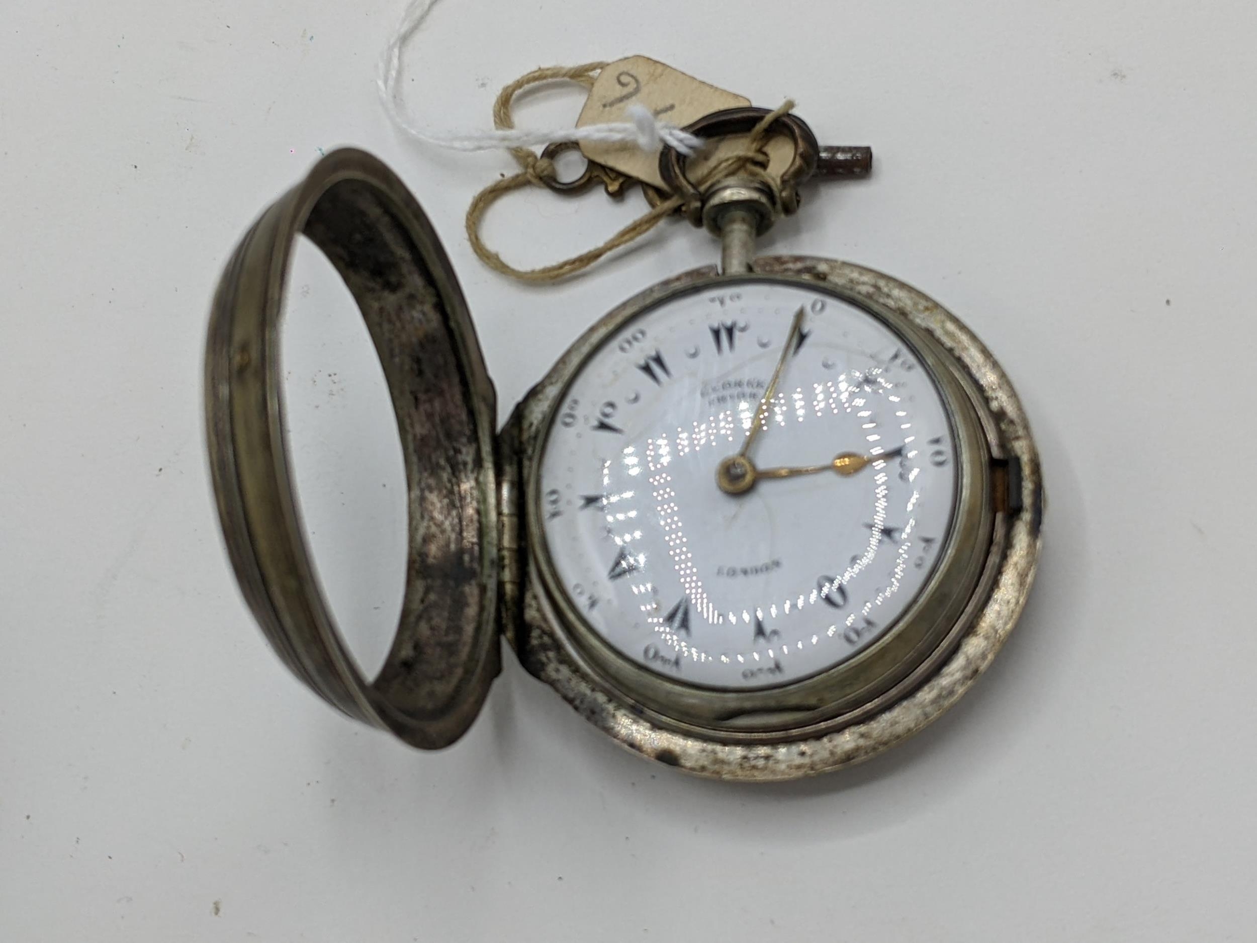 An early 19th century tortoise shell and silver cased pocket watch, designed for the Turkish market, - Image 6 of 12