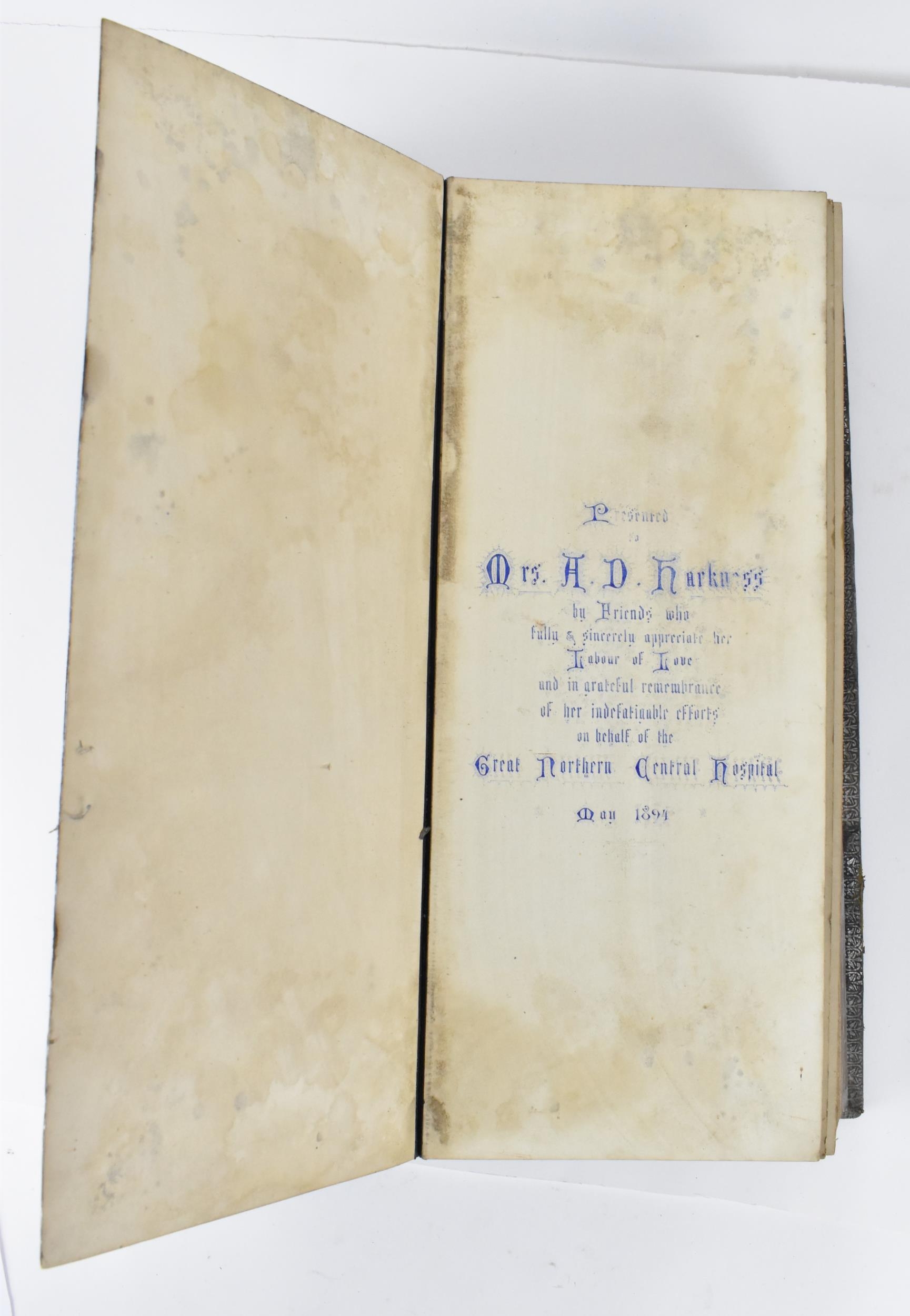 Royal Interest- A late Victorian leather bound photograph album, presented to Mrs A.D. Harkness by - Image 2 of 11