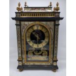 An early 18th century bracket clock by Didier Lalemand, Paris. The black lacquered case decorated