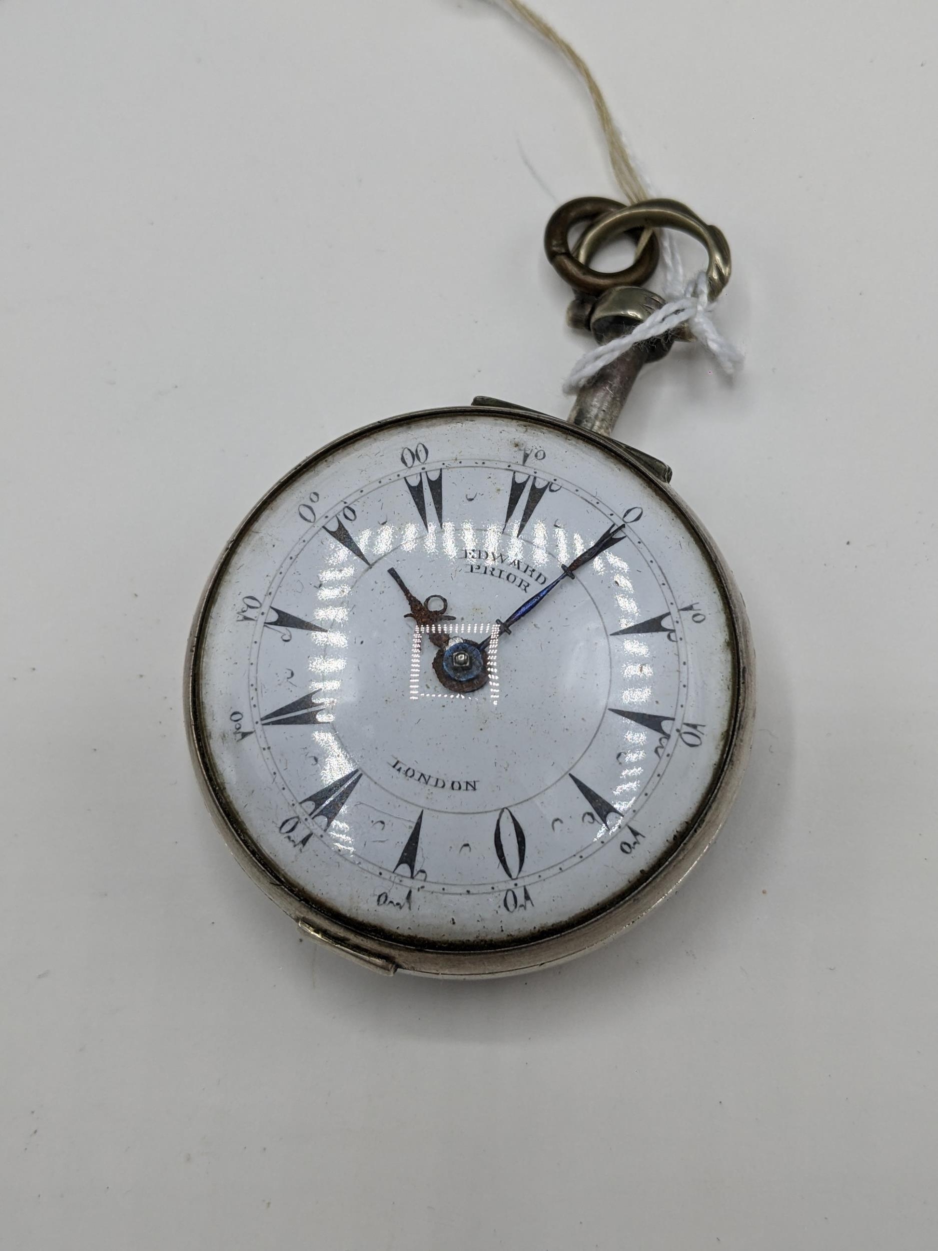 An early 19th century triple tortoise shell and silver cased pocket watch, designed for the - Image 5 of 10