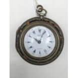 An early 19th century triple tortoise shell and silver cased pocket watch, designed for the