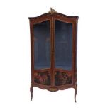 A Louis XV style ormolu mounted, and vernis martin vitrine cabinet, in the manner of Francois Linke,