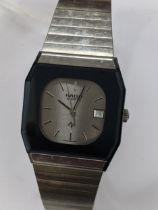 A Rado quartz, stainless steel cased wristwatch, having a silvered dial signed Rado, with centre